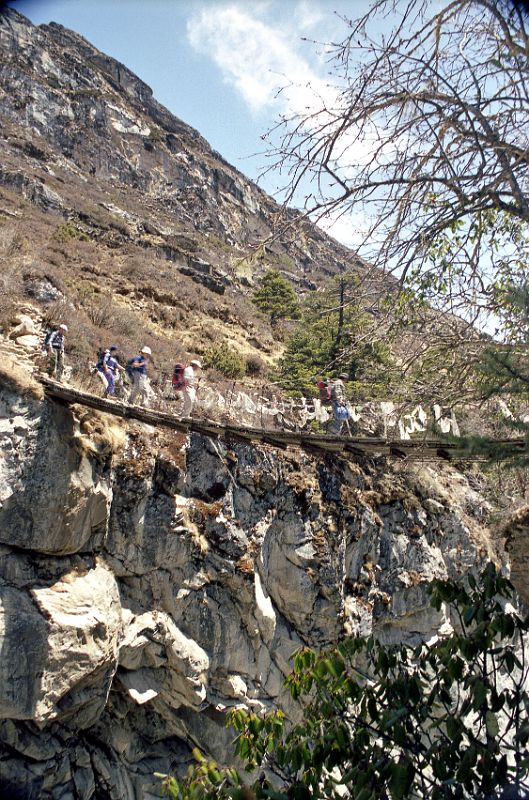 02 Tengboche To Dingboche - Crossing Bridge Over Imja Khola